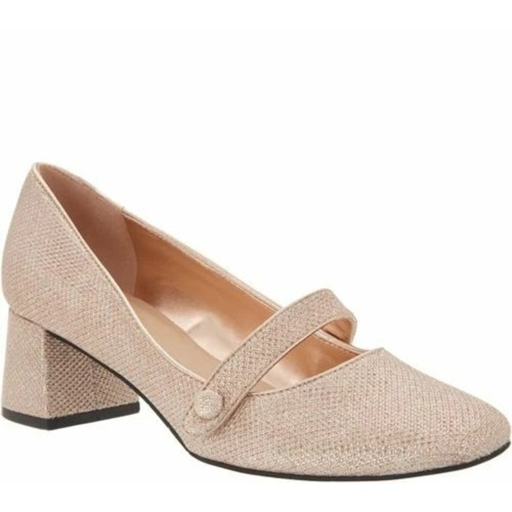 Isaac Mizrahi Blush Pink Mary Jane Block Heel Pumps New